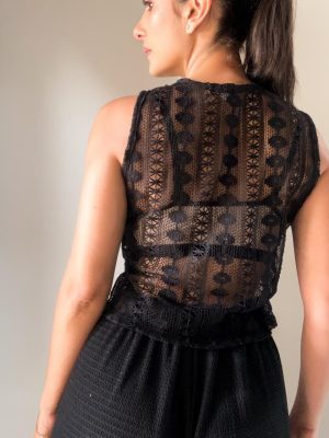 CHALECO CROCHET NEGRO