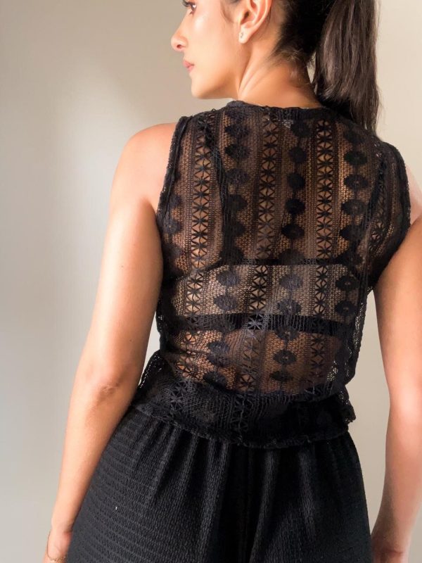 CHALECO CROCHET NEGRO